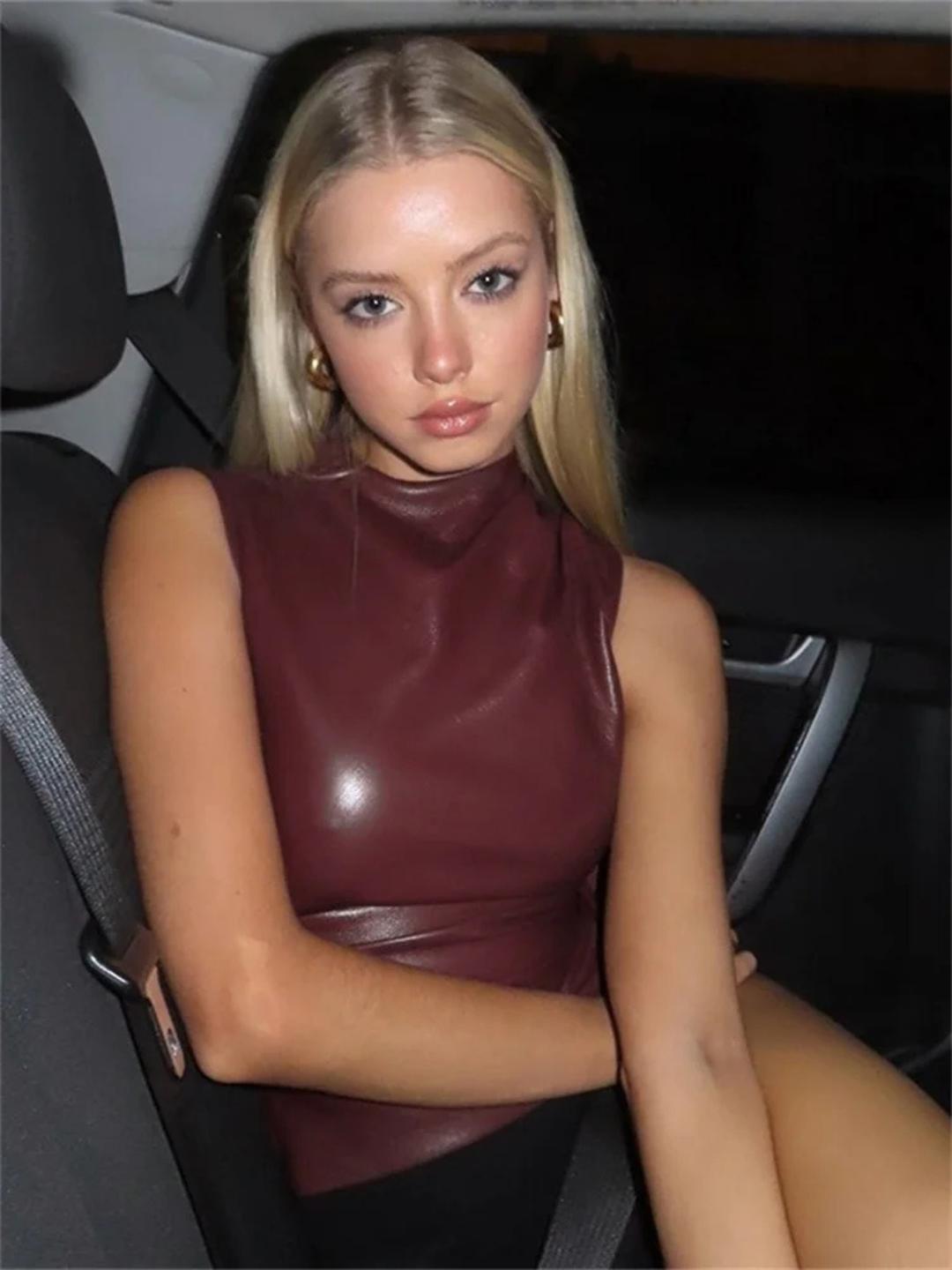 Olivia Leather Top