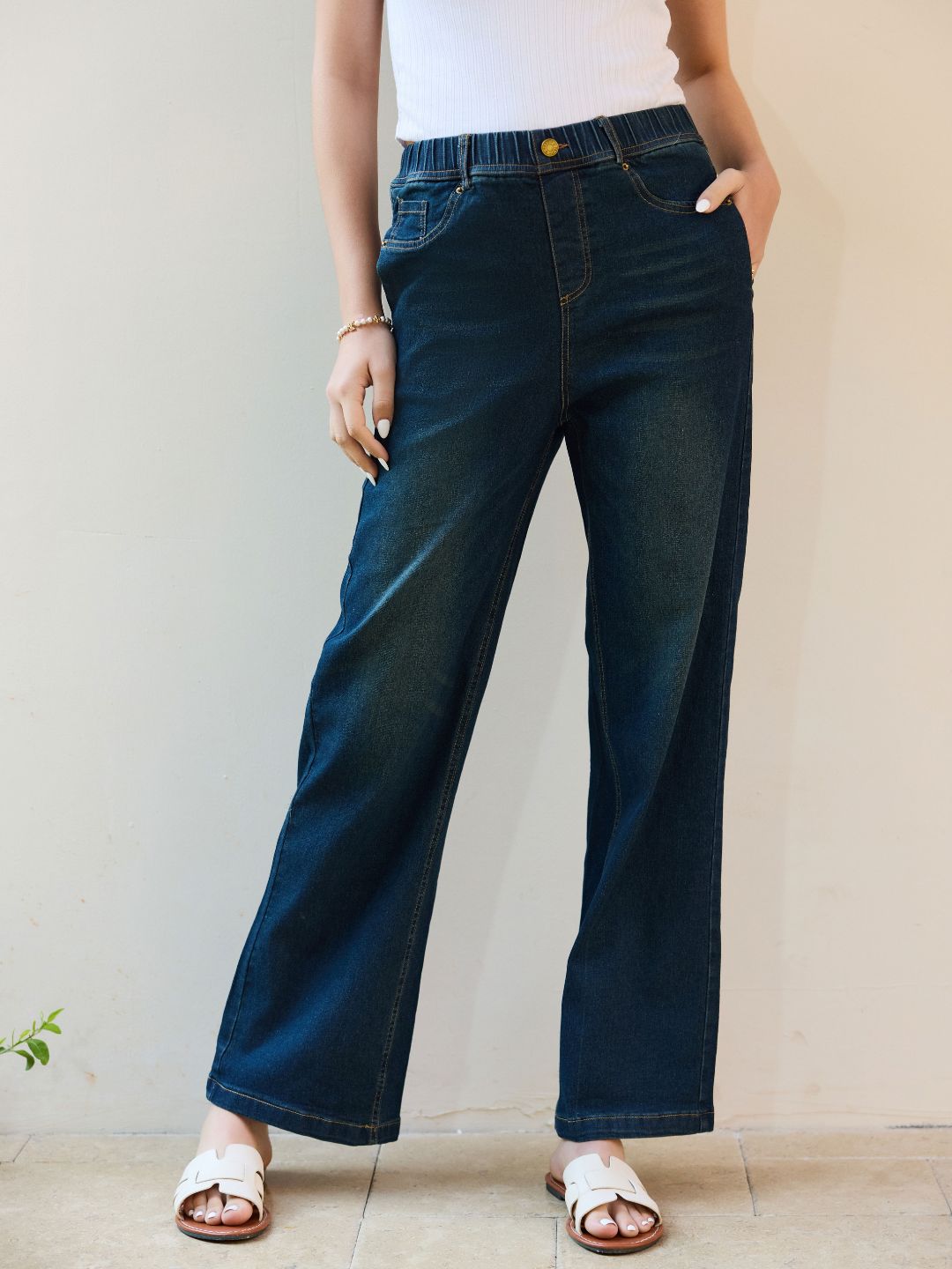 Stretch-Band Jeans